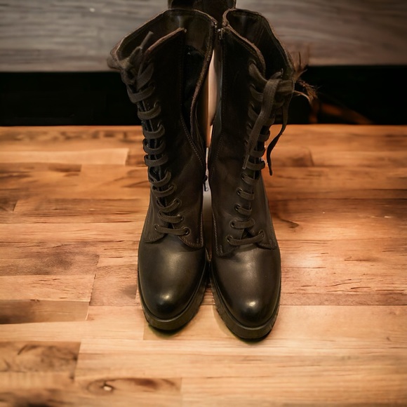 Emanuele Cransto Brown Lace Up Boots Size 7 1/2 - Picture 3 of 4